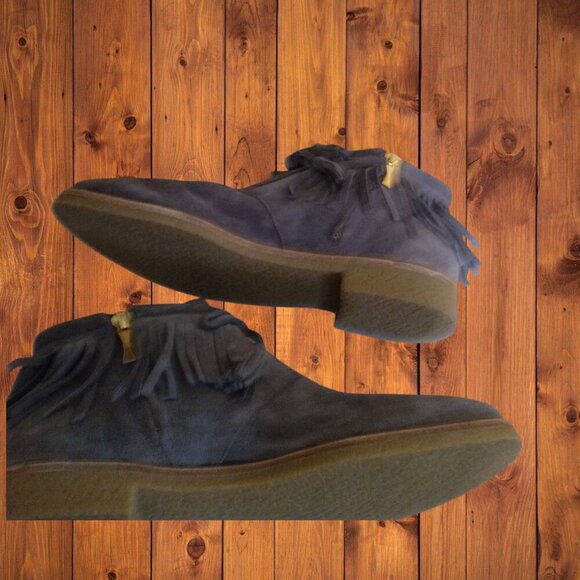 Kate Spade Women's 9M Betsy Gray Fringe Tassel Suede Moccasin Booties Ankle - Picture 6 of 7